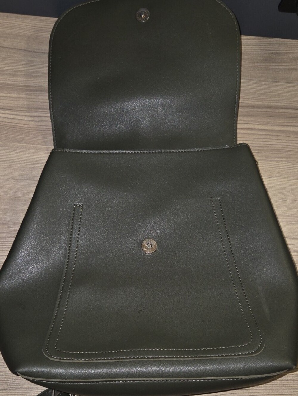 Imoshion Dark Olive Green Faux Leather Backpack with Tassel - Picture 4 of 4